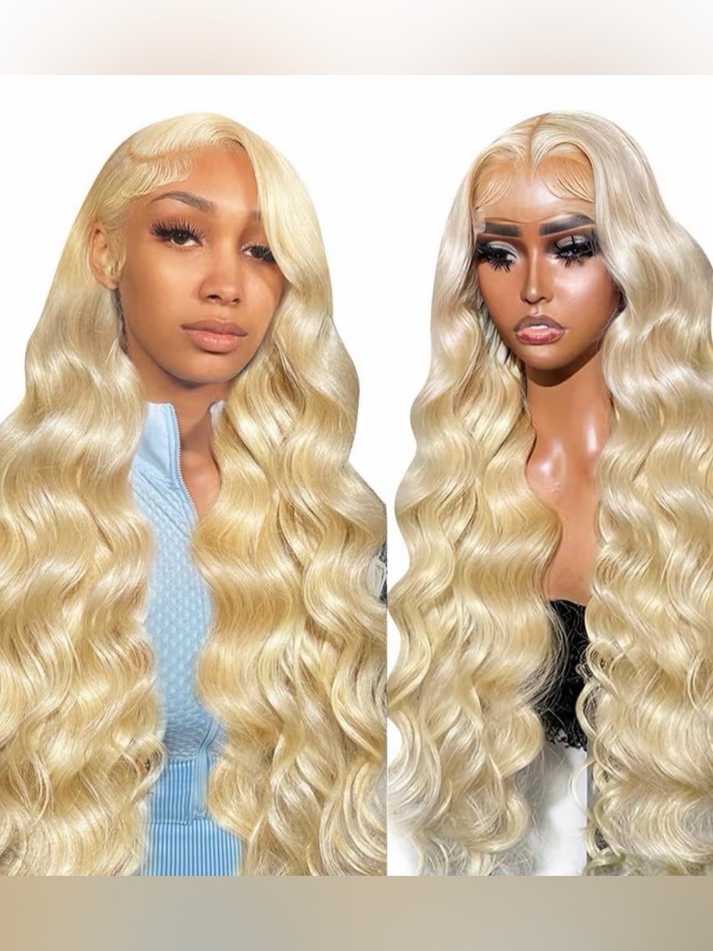30” Blonde 613 Body Wave 13x6 Lace Front Wig Human Hair 200% Density #220